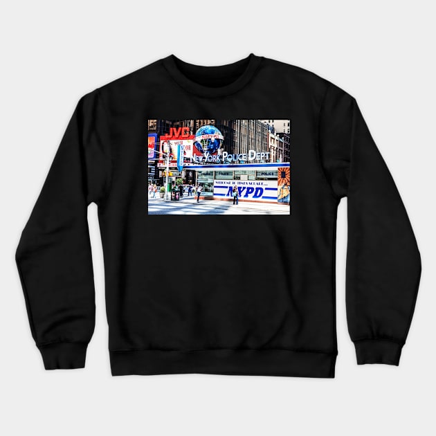 Times Square New York Police Dept Crewneck Sweatshirt by tommysphotos